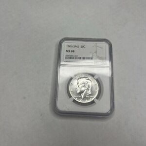 1966 SMS Kennedy Half Dollar MS 68. American Coins NGC Certified.